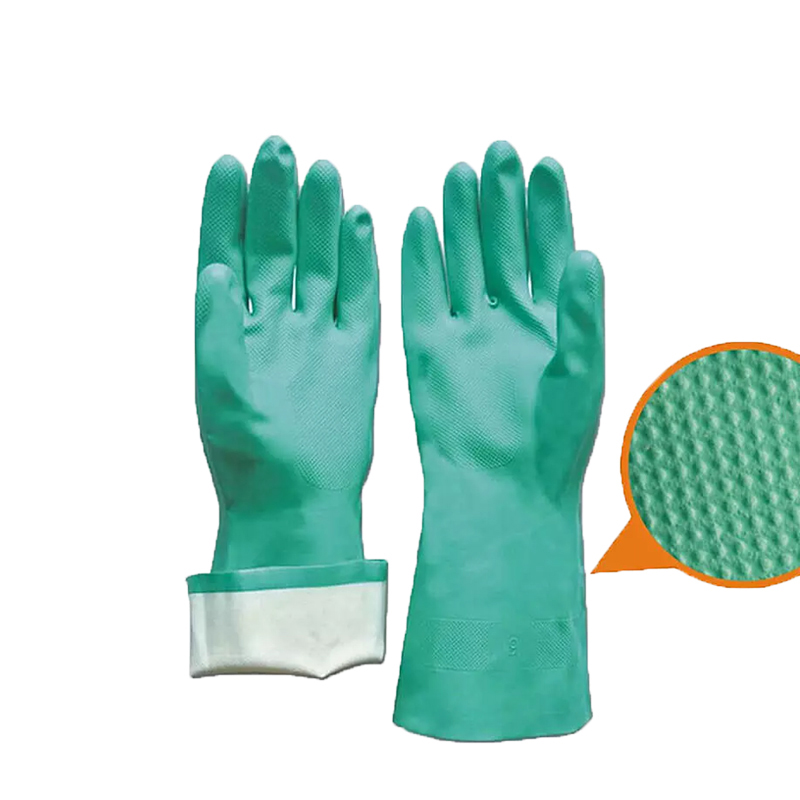 绿色丁腈包覆耐化学手套丁腈手套食品级