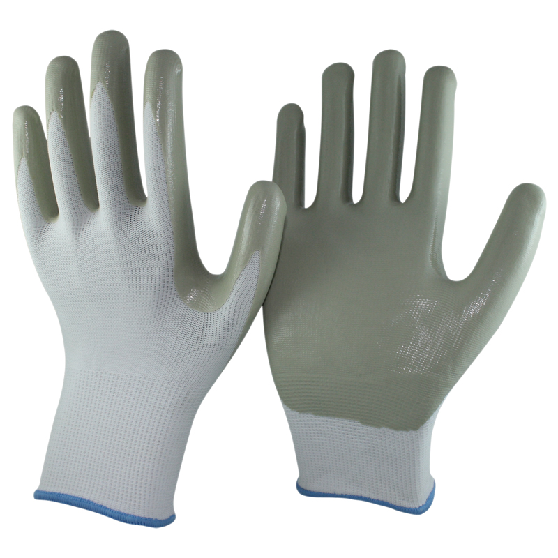 13g gloves nitrile coated assembly work ce certified gloves