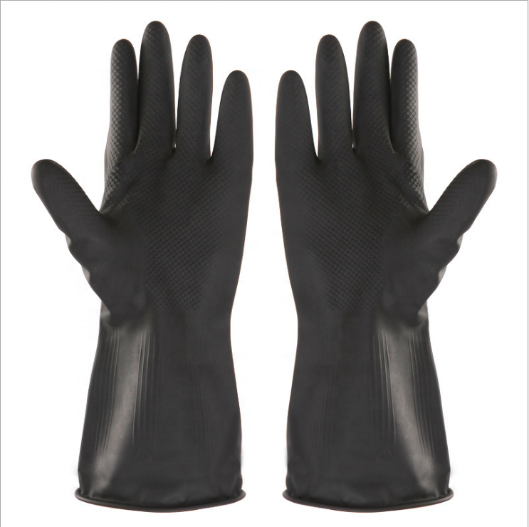Black Industrial Chemical Resistant  Safety Gloves