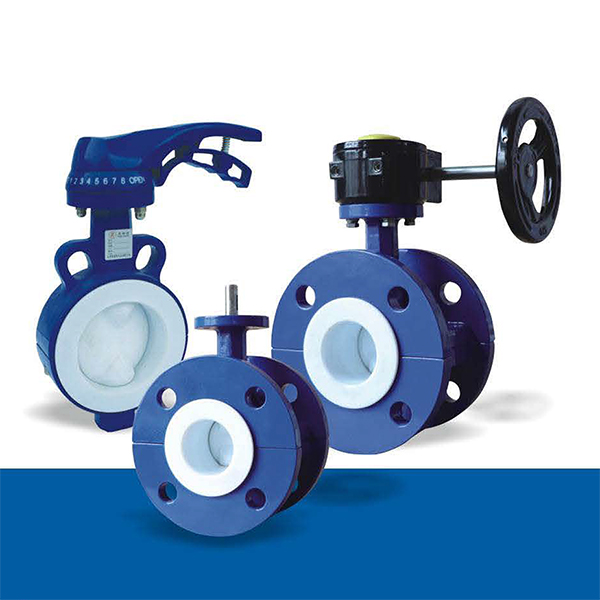 Soft sealing full lined ptfe center line butterfly valve