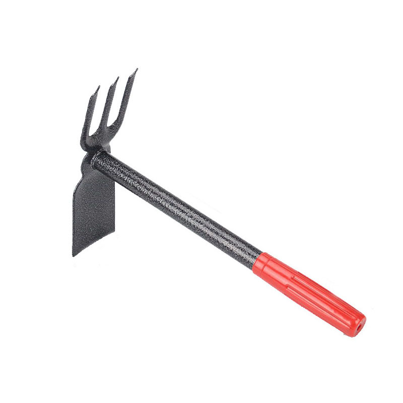 Multifunction Double Use Steel Handle Flexible Gardening Cultivator Weeding Hoe with 3 Tines Fork